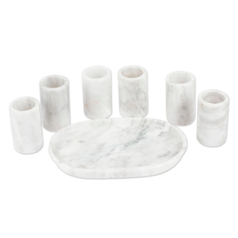 Novica Handmade Ethereal Modernity Onyx Tequila Glasses