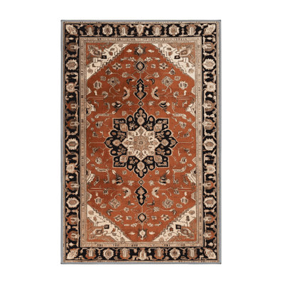 Machine Washable Persian Brown Area Rug