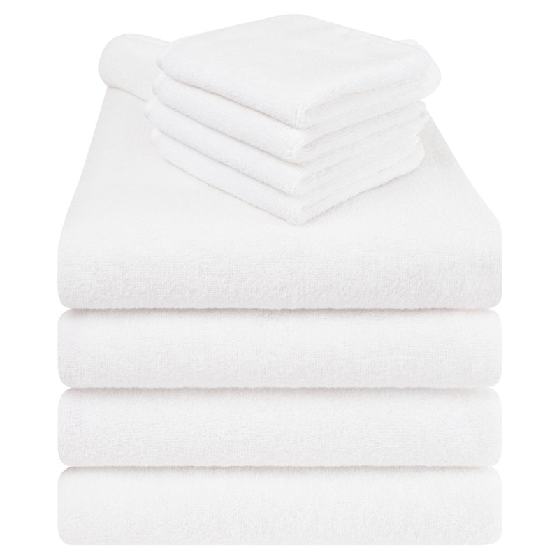 100% Cotton Soft Fluffy Baby Toddler Hooded After Shower Towels, White