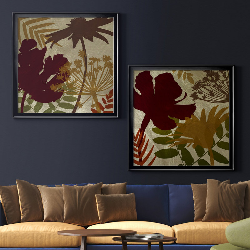 Spice Shimmering Light III - ensemble de 2 reproductions d'art encadrées, H 26,5 po x l 53 po x P 1,5 po, Pas de tapis