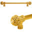 Carpe Diem Hardware 7648R-11AB Versailles Satin Fleur De Lys 12 inches c.c. long pull large finial with Swarovski Crystals with 5/8 reeded center in Satin-736108353-736108355