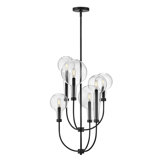 Alchemy 6-Light Clear Tapered Globe Pendant w/ U-Shaped Stems