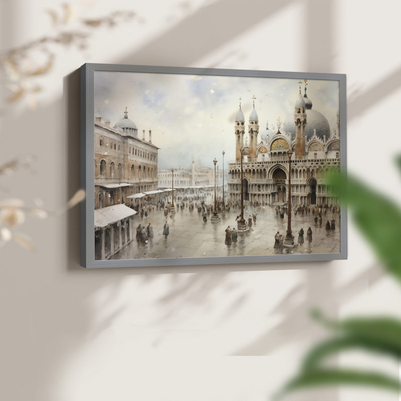 Chirstmas Art-CCCXLIV -Framed Print - Restickable, 16" H x 20" W, Grey