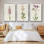 Mauve Garden Flowers I, ensemble de 3 toiles encadrées sur toile-92302386-92302387