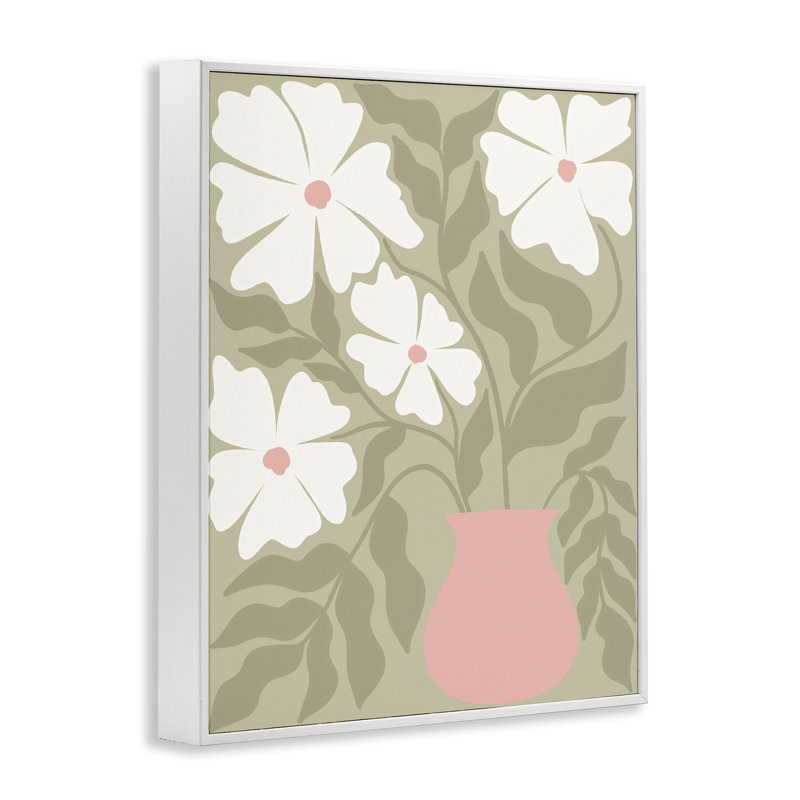 «Funky Pastel Florals», art de la giclée encadrée par Taylor Shannon Designs, Estampe numérique encadrée blanc bord de mer