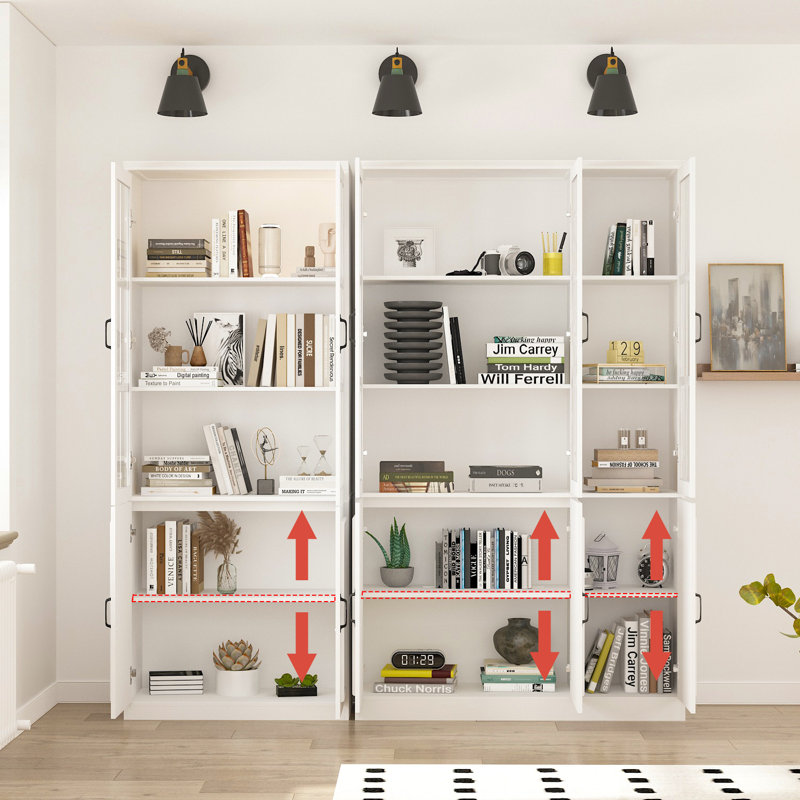 Momo 78.7'' Wide 15 - Shelf Storage Cabinet
