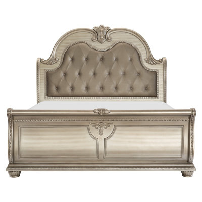 Cavalier Dark Cherry Queen Upholstered Sleigh Bed -  Bloomsbury Market, 5452399EFF564601A8A79AC76EB2FE9E