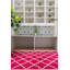 Tapis rouge/blanc touffeté à treillis géométrique Sera-442673948
