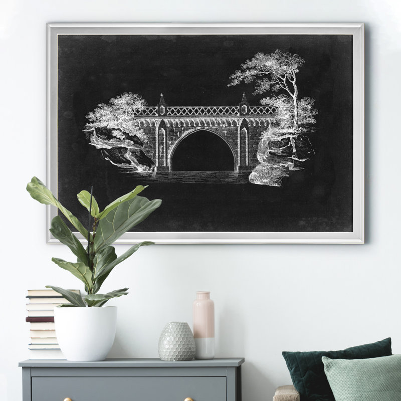 «Bridge Schéma I», impression sur toile encadrée, H 18,5 po x l 24,5 po x P 1,5 po, Argent