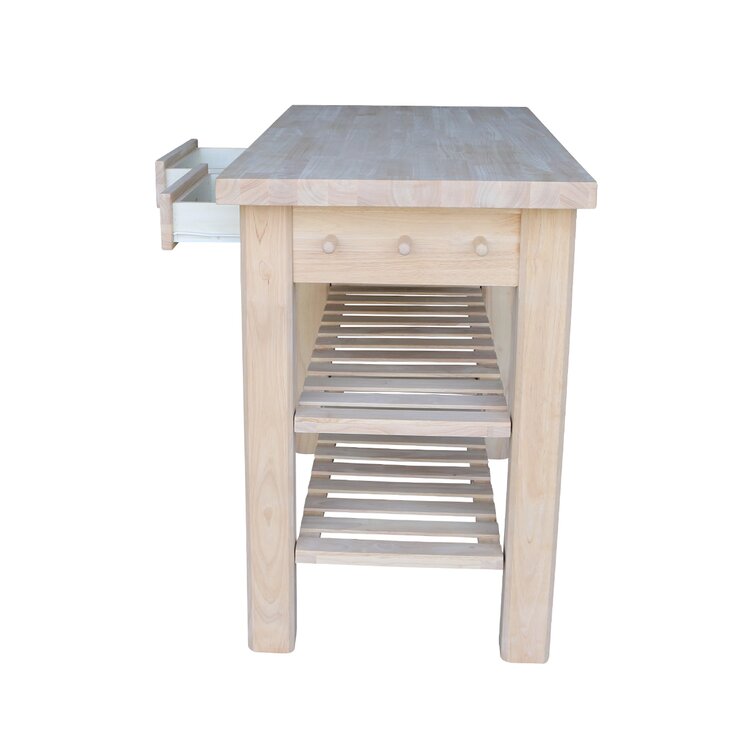 Supranowitz Kitchen Island with Butcher Block Top