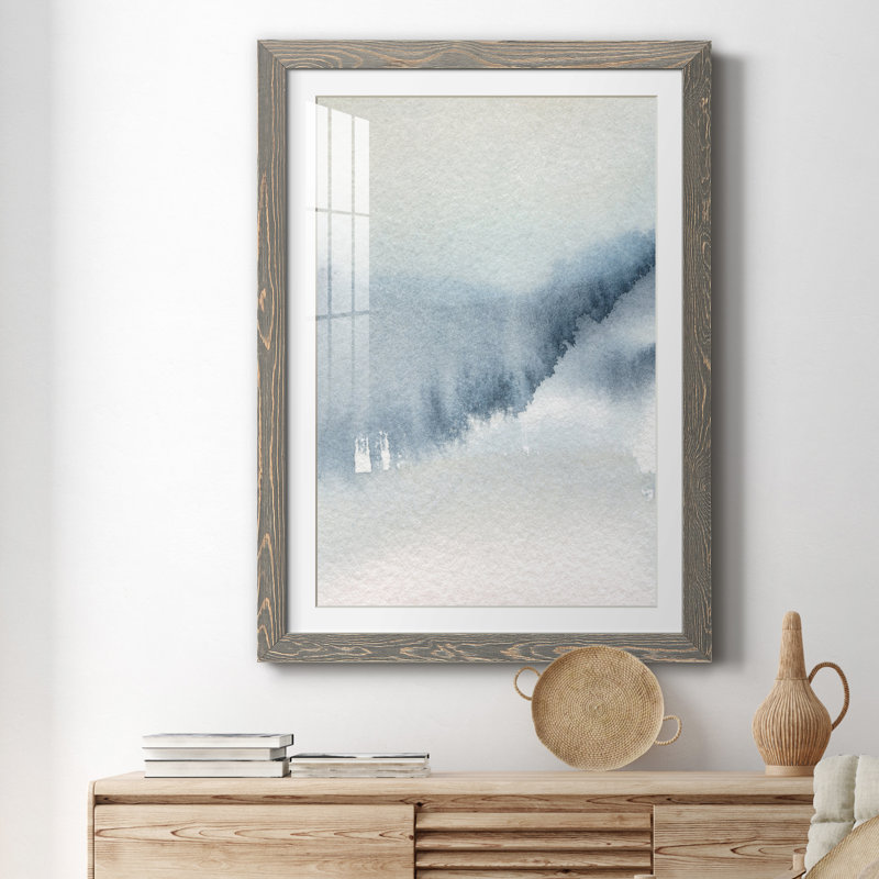 Summer Rain II - peinture encadrée, Cadre en papier gris, H 31,5 po x l 23,5 po x P 1,5 po