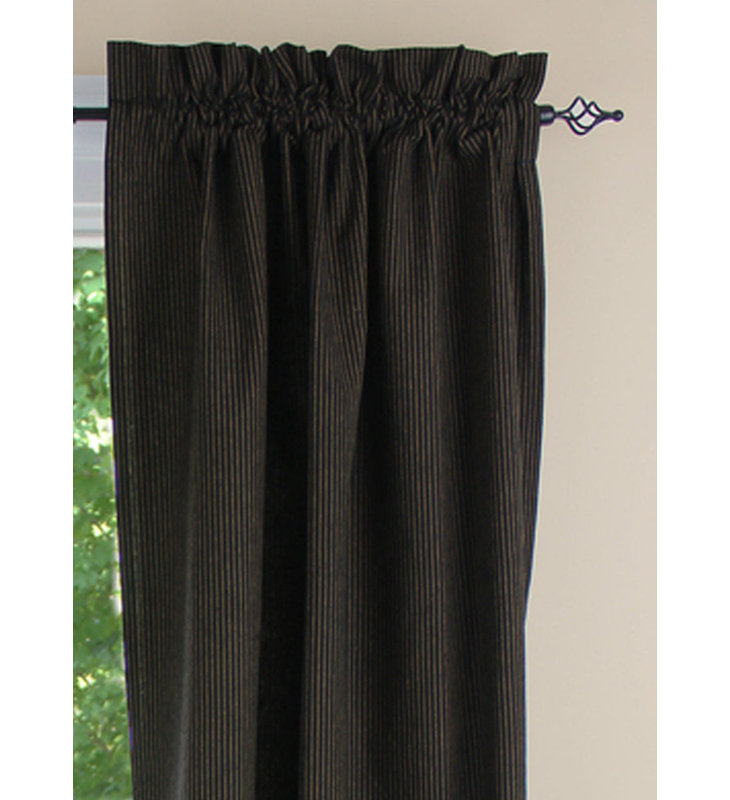 Paire de rideaux occultant en coton Abruscato, Noir