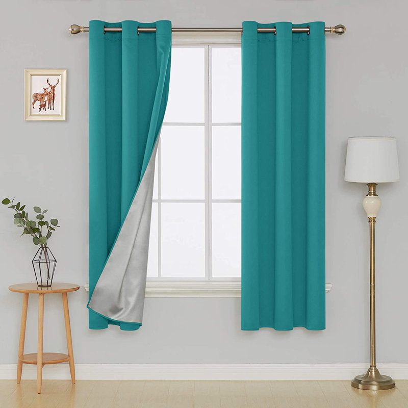 Centerview Blackout Curtains / Drapes Pair, Teal, 42" W x 54" L