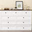 Armoire de lit blanche et noyer avec fonction de charge, espace de rangement massif, construction en bois de pin massif pour lit double polyvalent, station, espace supplémentaire-441913860
