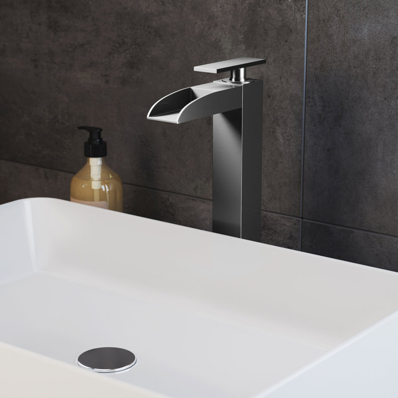 Concorde Single Hole, Single-Handle, High Arc Waterfall, Bathroom Faucet, Brushed Nickel