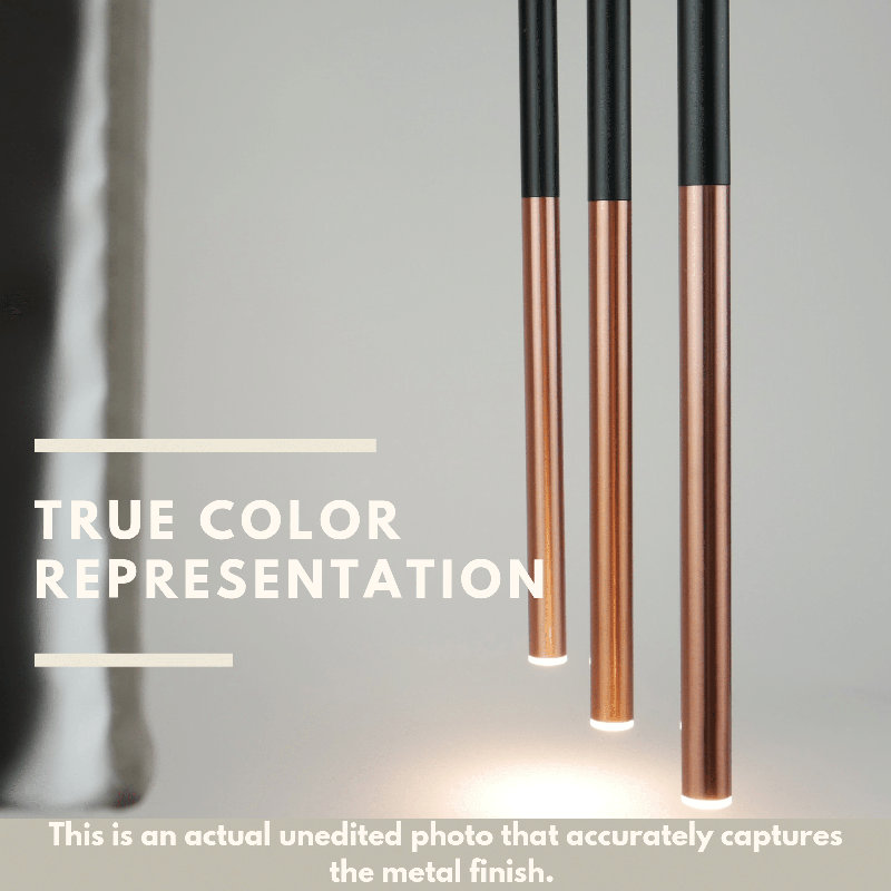 Baileyton 6 - Light Cluster Pendant, Black Top / Brushed Copper