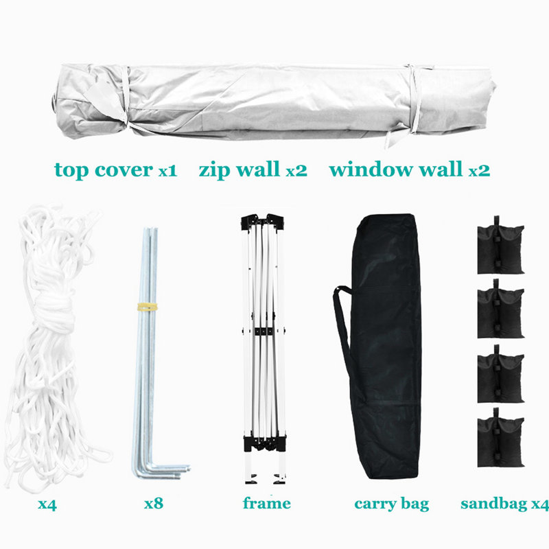 10'X10' Portable Wedding Gazebo With 4 Removable Sidewalls - Ez Pop Up Canopy For Outdoor Events, Beach, Camping Protection Feature, Stable Structure Garden Tent Use, Camping, Blocking Fabric
