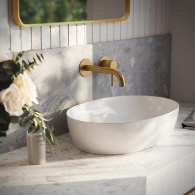 Wall-Mounted Bathroom Faucet with Drain
