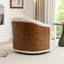 Faux Leather Swivel Barrel Chair-533347389