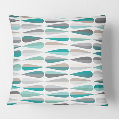 Retro Abstract Drops V - Mid-Century ModernPrinted Throw Pillow