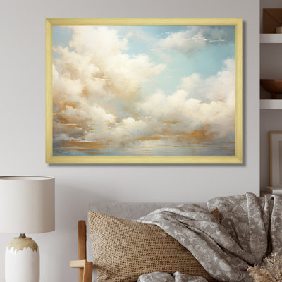 " Beige Gold Minimalism Clouds I "