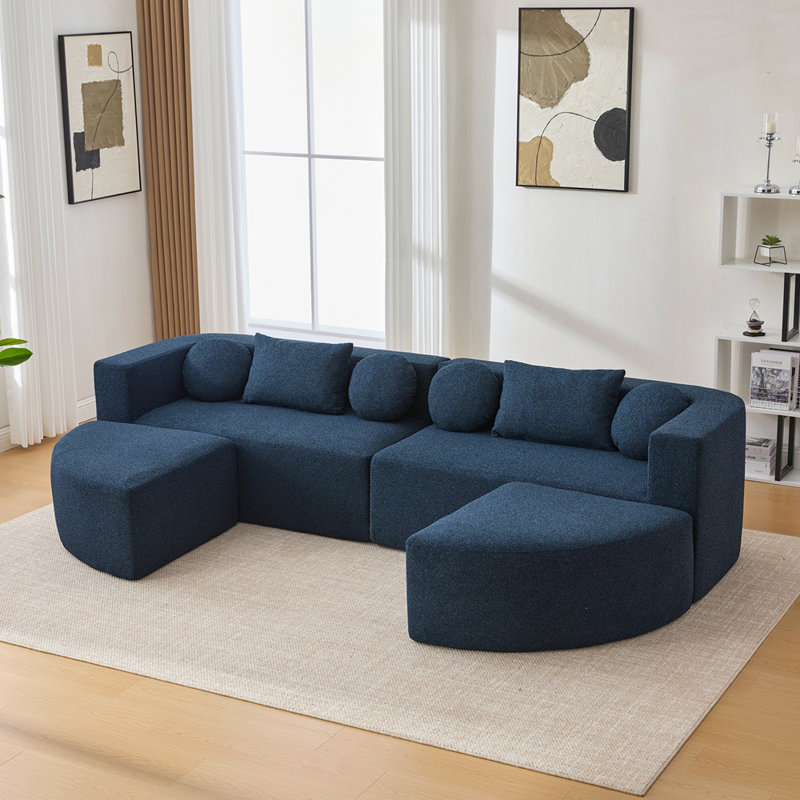 Canapé modulaire Boneless Couch, Boucle gris clair