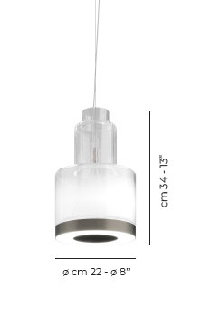 Medea Suspension 2 White Shaded Matt Steel L3204 Ul, 2700 Kelvins