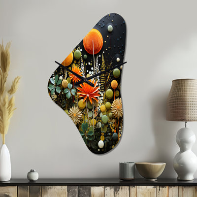 Spake - Boomerang Shape Orange Wall Clock Sculpture
