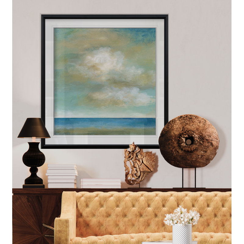 " Cloudscape II ", Black Framed, 37" H x 37" W x 1.5" D