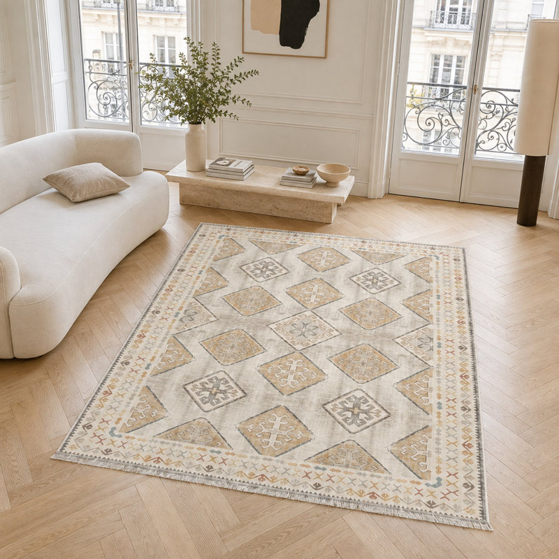 Oriental Cotton and Chenille Flatweave Area Rug, 200 x 300 cm