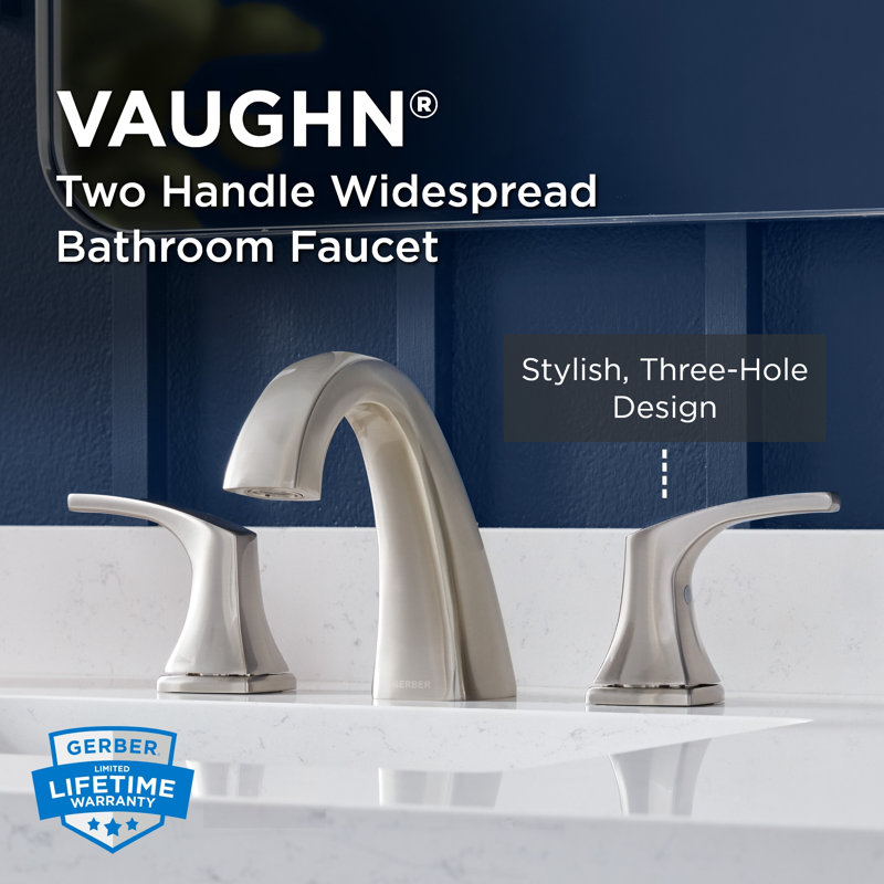 Vaughn Widespread Bathroom Faucet with Drain Assembly, Brushed Nickel