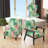 Green and Gold Rhythmic Waters III - Upholstered Contemporary Arm Chair, Geometric Abstract Accent Chair