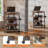 Mobile Media Stand With Built-In Power Outlets & USB Ports, 4-Tier Rolling TV Console With Locking Casters For Gaming, Stereo, And Electronics, Sturdy Metal Frame