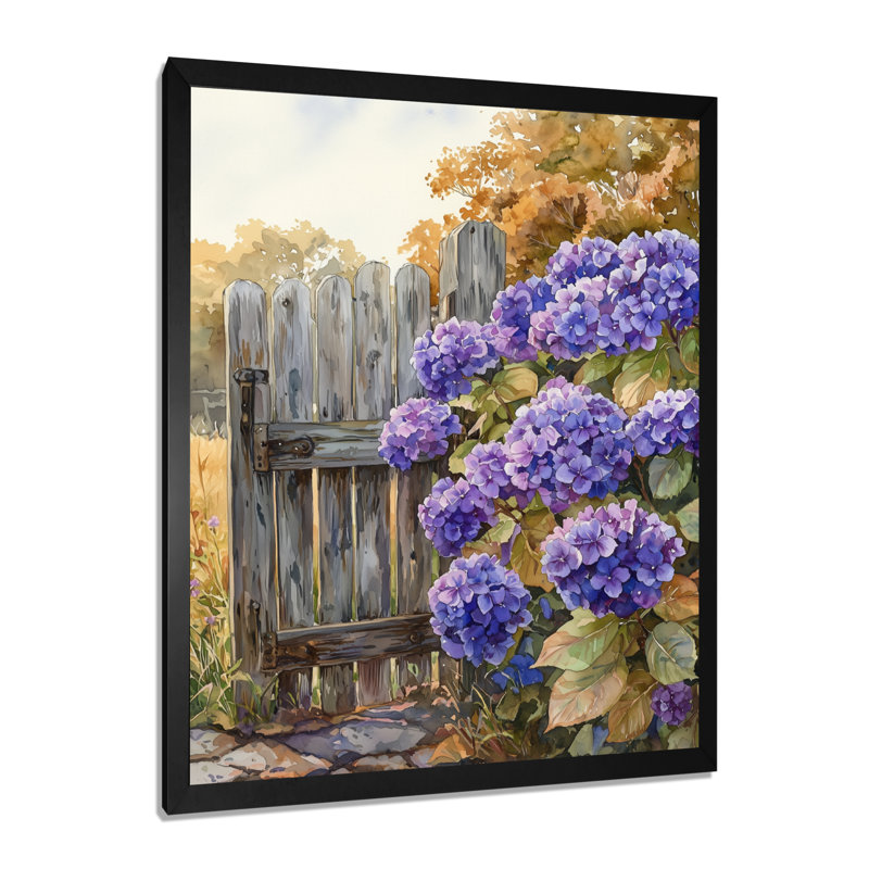Demi - impression sur toile florale, H 32 po x l 24 po, Noir, noir, noir, noir, Reproduction encadrée d'une seule photo