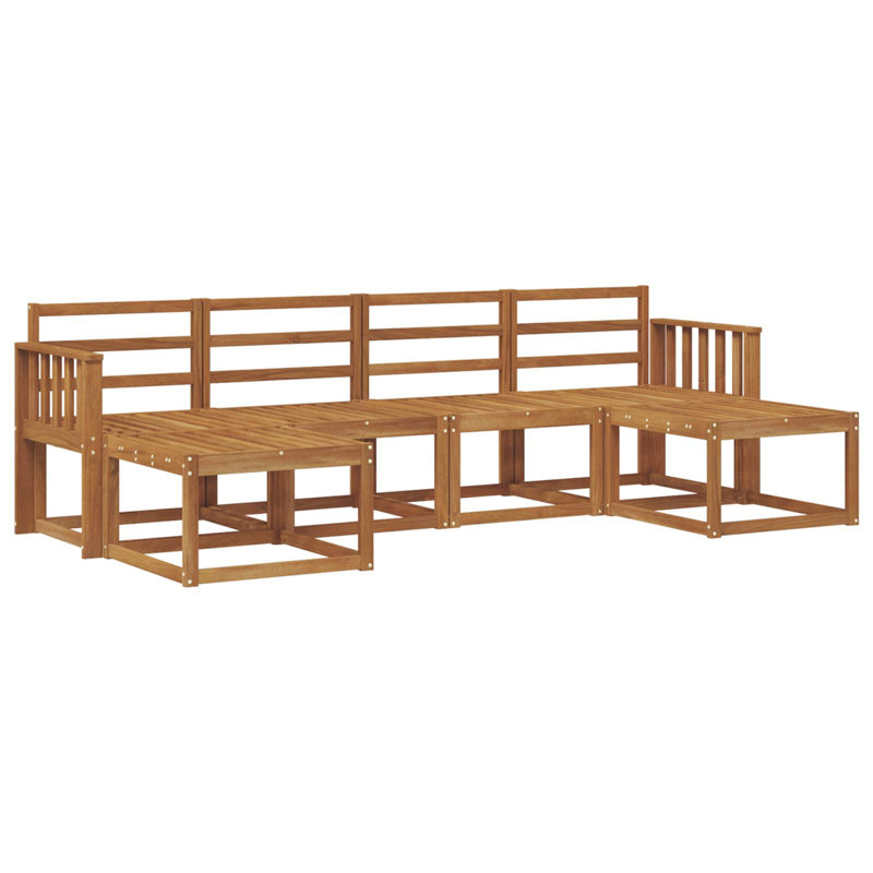 Vidaxl Outdoor Sofa Set 6 Pcs Natural Engineered Wood Garden Furniture Patio