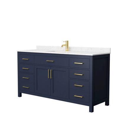 Beckett 66" Freestanding Single Bathroom Vanity with Cultured Marble Top