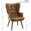 Fauteuil à oreilles en similicuir Nalupatio, fauteuil capitonné capitonné en cuir PU, fauteuil à oreilles avec lecture, fauteuil d'appoint pour salon, brun-2128126010