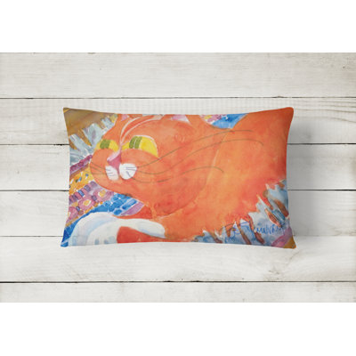 Cat Outdoor Reversible Throw Pillow