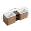 Meuble-lavabo mural 60 po avec lavabo en céramique blanche imitation chêne
