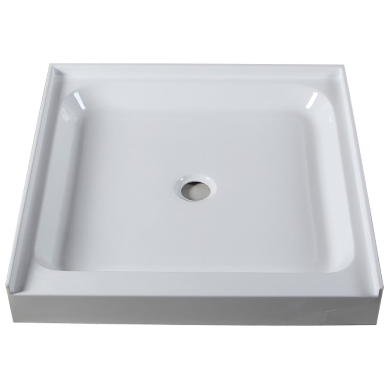 Base de douche simple l 36 po x P 36 po, Nickel satiné