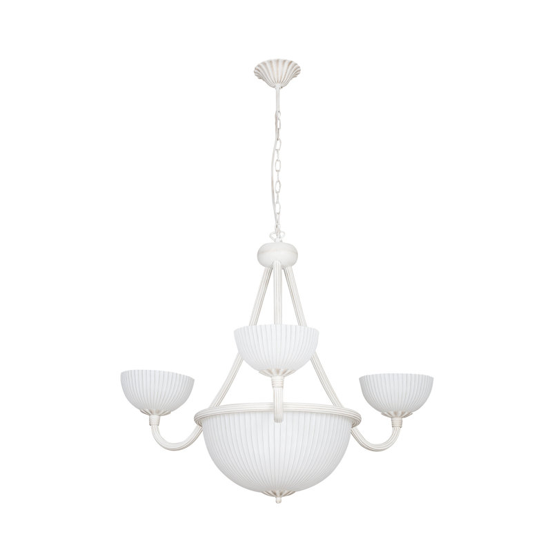 Laird 6 - Light Shaded Chandelier, Brown, Ecru