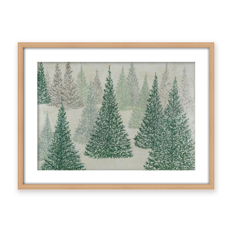 Nature Inspired "Ethereal Pines" Canvas Wall Art By Karen Biery, 12" H x 16" W x 1.125" D, Black, Framed Print