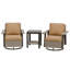 3-Piece Outdoor Conversation Set with Wicker Swivel Rocking Chairs and Side Table-120539314