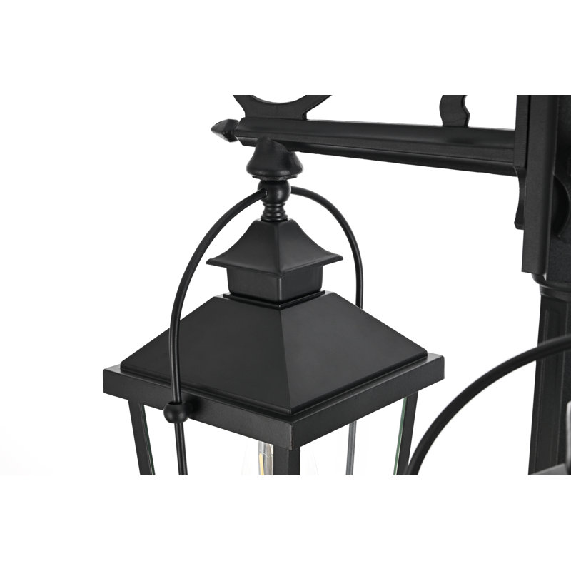 Lampadaire d'extérieur avec mât noir 84 po Allyiah