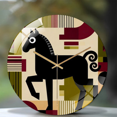 Horloge murale 12 po ronde en verre trempé avec mouvement à quartz silencieux