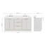 Ensemble de meuble-lavabo double en bois massif 72 po avec plateau en quartz Carrara blanc de 1,5 po Haun-1296087569-1296087568