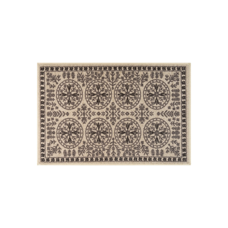 Tapis d'intérieur tissé à la machine Bolk, Crème, 2'x3'