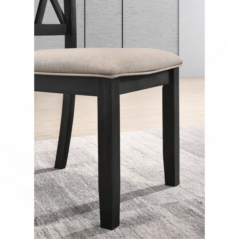 Chaise de salle à manger rembourrée Windvale, Noir