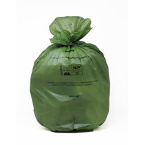 16.9 x 17.7 x 0.64 mil Green Eco-Friendly Poly Trash Can Liners