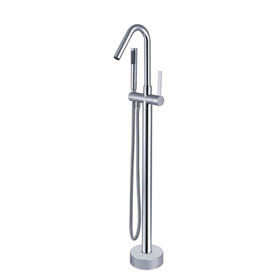 Topcraft Single Handle Freestanding Bathtub Faucet Floor Mount Tub Filler with Handheld Shower